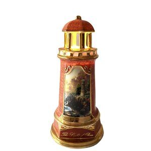 Thomas Kinkade "Light of Peace" Red Lighthouse 2004 Illuminated Coastal Décor